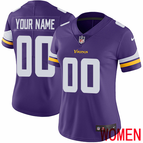 Best Limited Purple Nike NFL Home Women Jersey Customized Minnesota Vikings Vapor Untouchable->customized nfl jersey->Custom Jersey